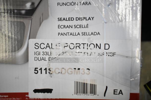 New scales including AvaTek RS150, 150 lb. digital scale with remote display, and San Jamar SCDGM33, 33 lb. portion control scale.