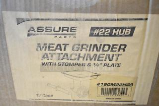BRAND NEW SCRATCH AND DENT! Assure 190M22HGA Meat Grinder Attachment with Stomper for #22 Hub - Item #1219383
