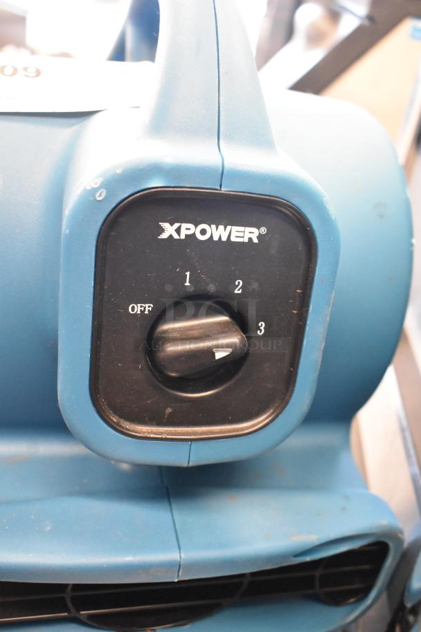 BRAND NEW Xpower P-80A Air Mover, 115V, 1 Phase, minor scratches on blue body, 3-speed dial, ergonomic handle.