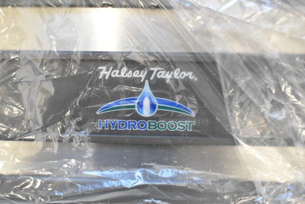 Halsey Taylor HydroBoost water bottle filling attachment, brand new with minor scratches, wrapped in protective plastic.