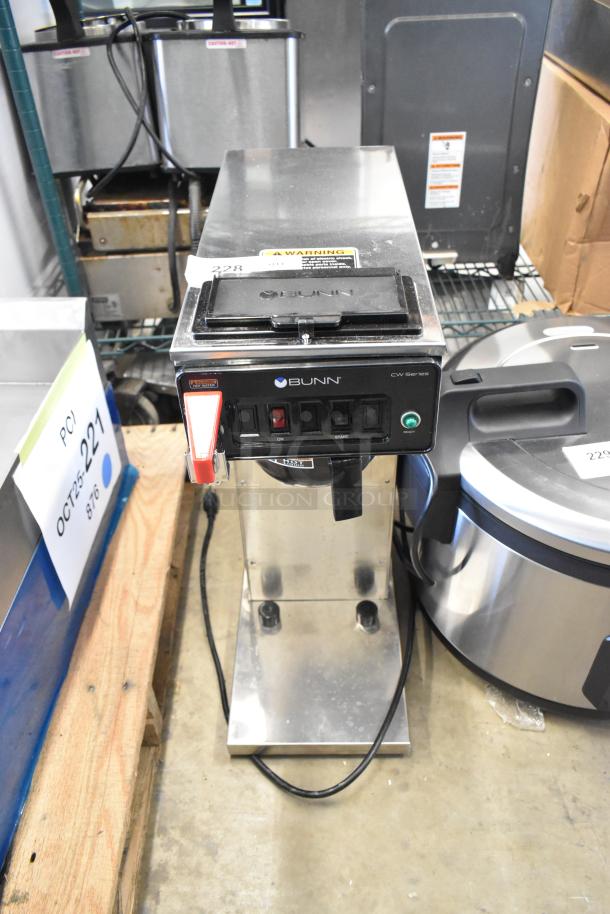 Bunn CWTF15-APS stainless steel commercial automatic airpot coffee brewer, scratch and dent, with hot water faucet, 120V.