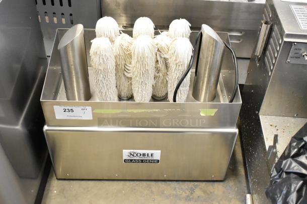 Noble 274GP1600 stainless steel glass polisher, eight brushes, commercial use, slight scratches, 120V, brand new.