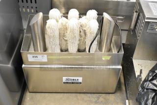 Noble 274GP1600 stainless steel glass polisher, eight brushes, commercial use, slight scratches, 120V, brand new.