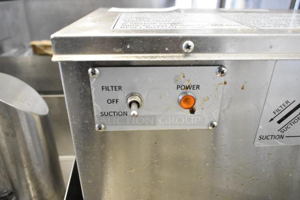BRAND NEW SCRATCH AND DENT! Fryclone 259OFM110 fryer oil filter machine, stainless steel with filter, off, suction switch.