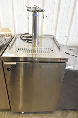 2018 Micro Matic MDD 23 S E NT stainless steel kegerator with beer tower, 2 tanks; commercial use, 115v, 1 phase.