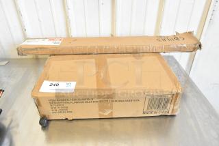 New Metro 27P Super Erecta 27" Chrome Post and Lancaster Table & Seating Black Wood Seat. Scratch and dent condition.