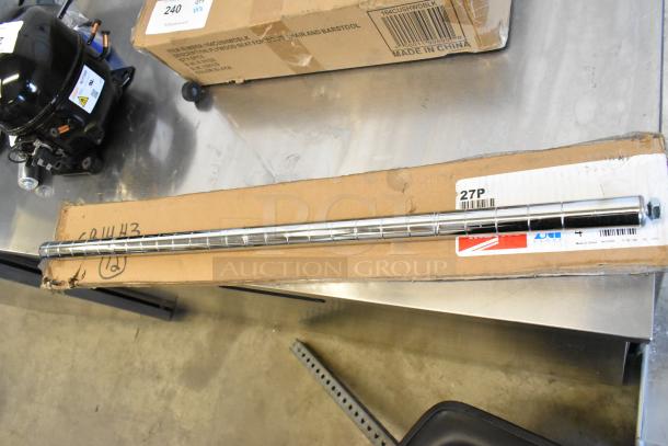 Metro 27P Stationary Super Erecta SiteSelect 27" Chrome Post, new condition, with visible label and packaging.