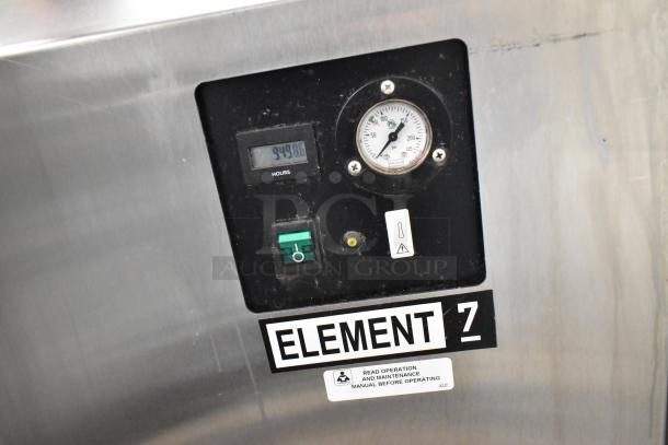 Jun-Air 87R-4MN1-HSBHH stainless steel nitrogen generator with control panel, gauge, "Element 7" label, and caster wheels.