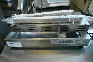 Avantco 177FFDS1 stainless steel infrared fries warmer, 120V, freestanding. New, visible caution label, auction tag QTY 263.