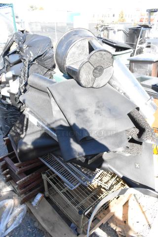 ALL ONE MONEY! Pallet Lot of Various Items Including Floor Mats, Stool, Serving Tray Stands. - Item #1219501