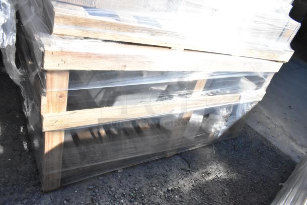 Brand new Regency 600S1232324L stainless steel single bay sink with left side drain board, scratch and dent condition, packaged.