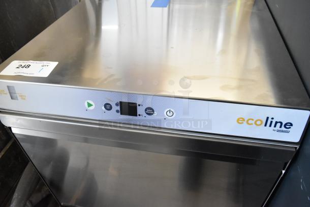 Brand new 2023 Hobart EUL stainless steel low-temp undercounter dishwasher. 120V, 1-phase, minor scratches visible.