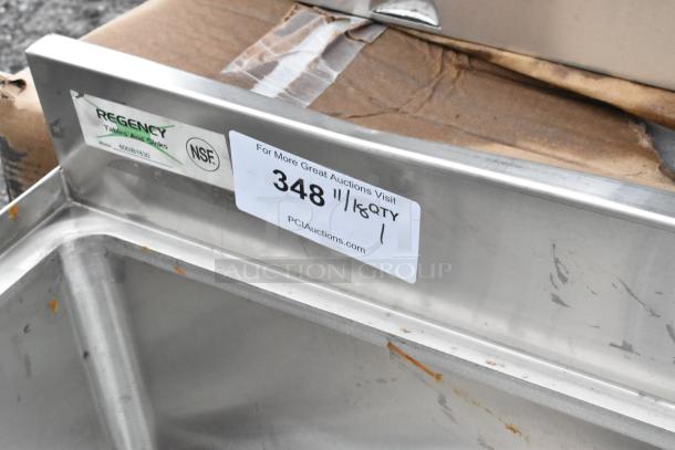 BRAND NEW Regency 600IB1830 18"x30" underbar ice bin, 98 lb. capacity, scratch and dent condition, NSF certified label visible.