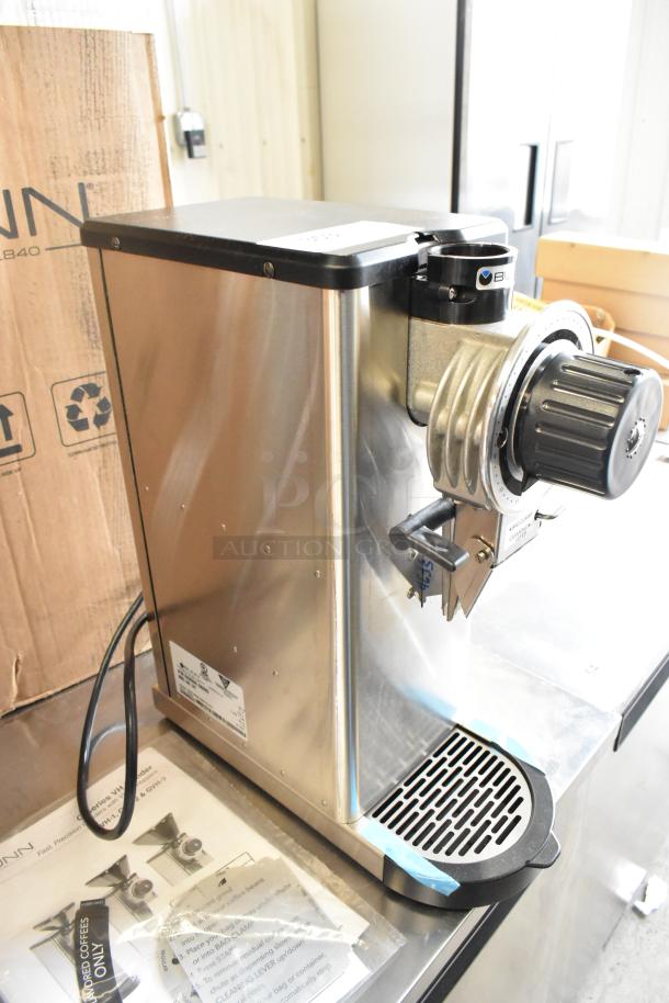 BRAND NEW 2025 Bunn 55600.0100 GVH-1 1 lb. stainless steel bulk coffee grinder. Minor scratch and dent. 120V, 1 phase.