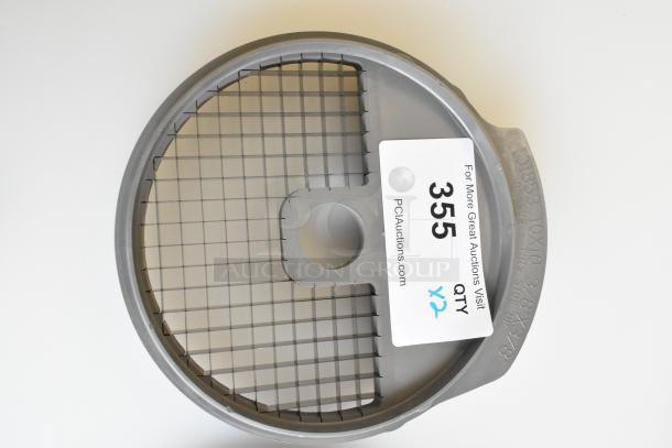 Brand new food processor blade, model EM/SD 5-6/16, includes scratch and dent condition; auction item number 355.