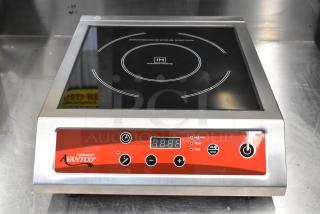 Brand new Avantco 177IC3500P countertop induction range with probe. Features digital display, stainless finish, 208-240V, 1 Phase.