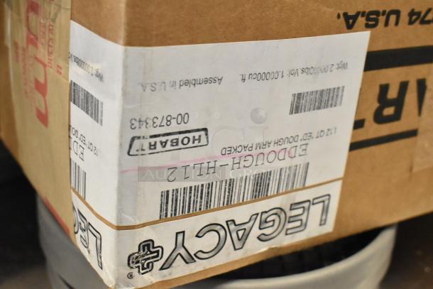 Box with label for Hobart EDOUGH-HL20 Legacy Aluminum Dough Hook, new scratch and dent condition, for 20 Qt. bowls.