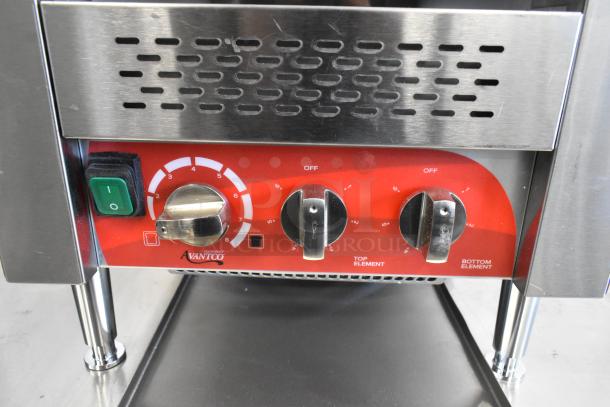 Brand new Avantco 184T3300D 10" conveyor toaster, 3" opening, 800 slices/hour. Features scratch and dent, stainless steel.