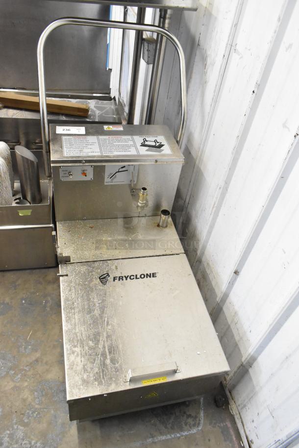 Fryclone 259OFM110 stainless steel 115 lb. portable fryer oil filter machine with minor scratches, 2024 model, 120V.