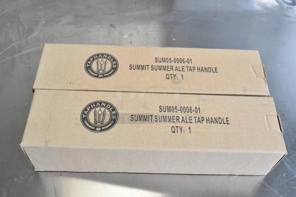 9 brand new tap handles, models MS525, SUM-OKTT-2, SUM05-0006-01, MAD05-0422-11, in original boxes.