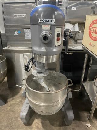 Hobart Commercial Electric Powered Heavy Duty 60 Qt. Planetary Mixer! With Mixing Bowl & Spiral Dough Hook Attachment! Model: H-600 SN: 1817702! 208V 3 Phase! On Legs! - Item #1218986