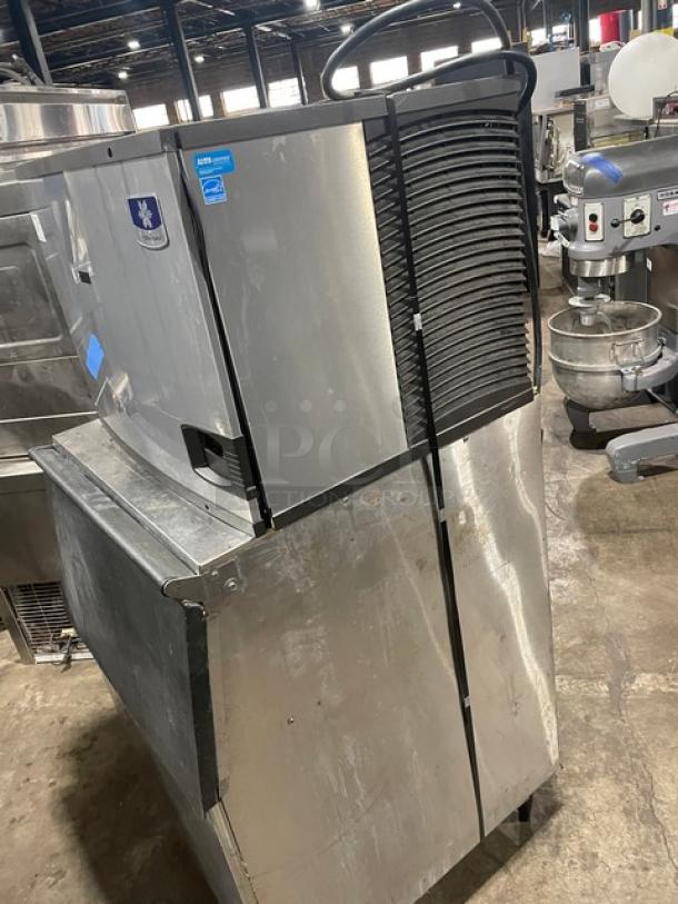 Manitowoc Indigo Series stainless steel ice machine, model IY0454A-161, on legs. Energy Star certified, 115V, good condition.