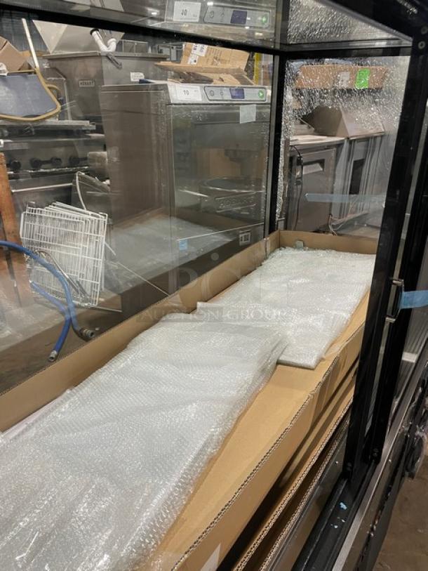 Omcan stainless steel 60" refrigerated bakery display case, Model RS-CN-0471-S, new scratch-n-dent, on casters, SN: 44384114800215037.