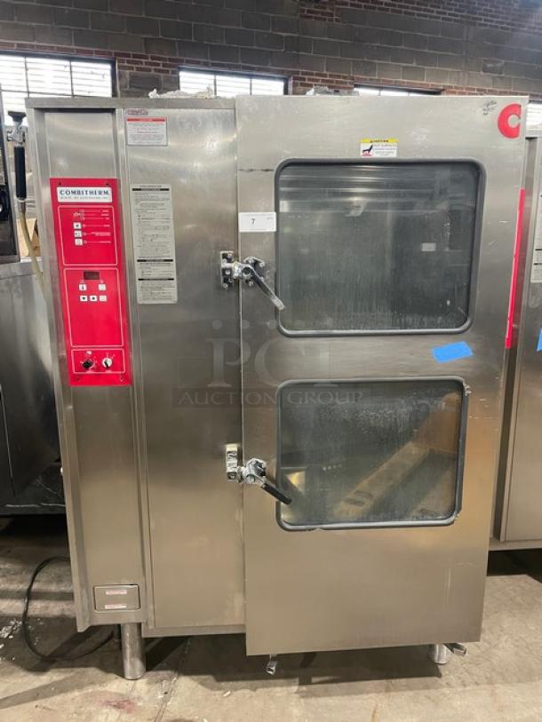 Alto-Shaam Combitherm Series 2020G full-height stainless steel combi oven, natural gas-powered, on legs, model 2020G.