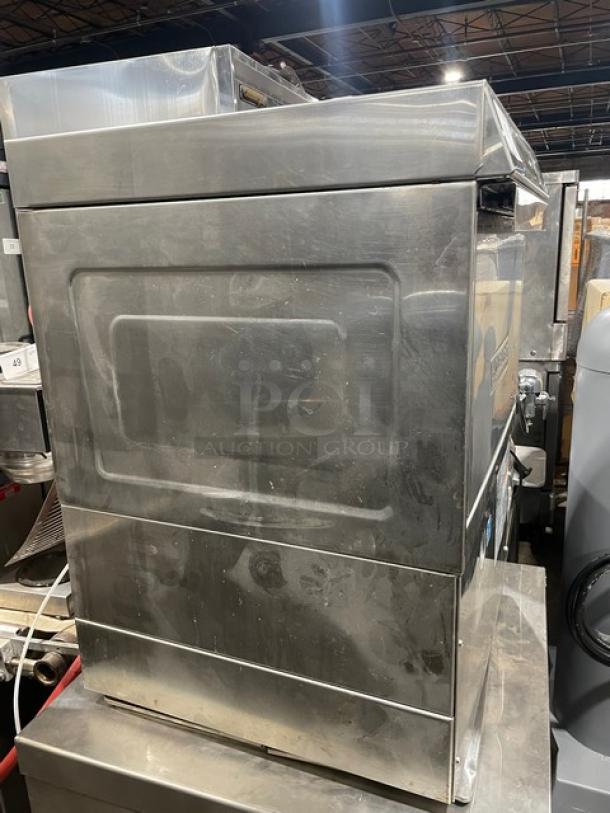 Hobart LXi Series stainless steel undercounter dishwasher, electric powered, Energy Star certified, commercial use.