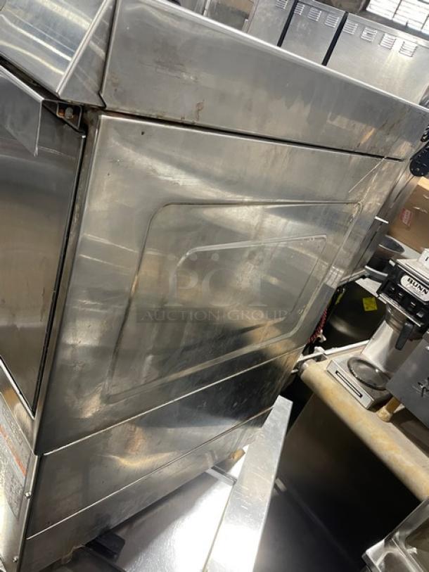 Hobart LXi Series commercial undercounter dishwasher, stainless steel, electric powered, Energy Star certified, used condition.