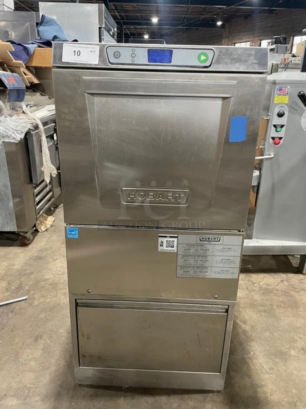 Hobart LXEH stainless steel undercounter dishwasher, high temperature, Energy Star certified, excellent condition.