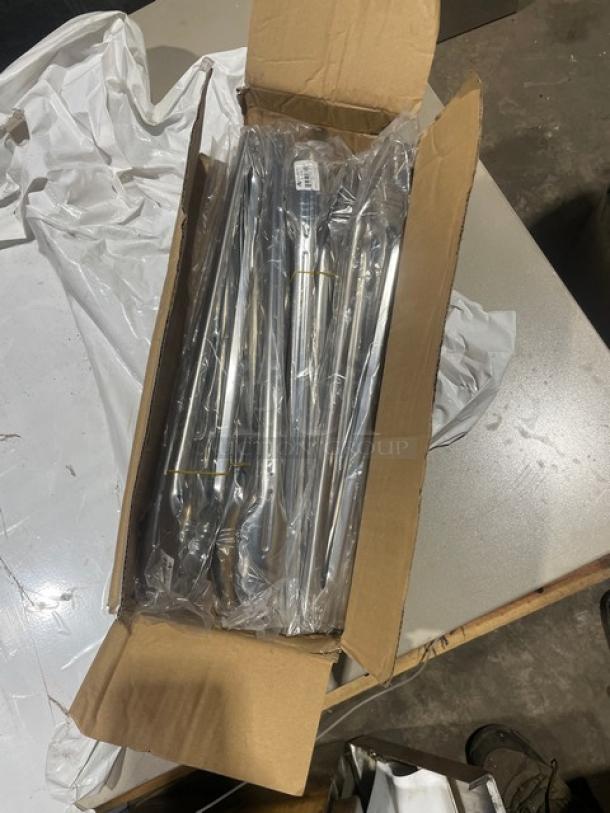Adcraft 16" scalloped stainless steel tongs, model XHT-16, new in box, wrapped in plastic, excellent condition.
