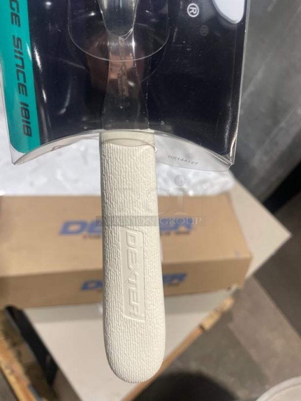 Dexter Russell Sani-Safe 10" pot fork, model S203PCP, with white grip handle. New condition.