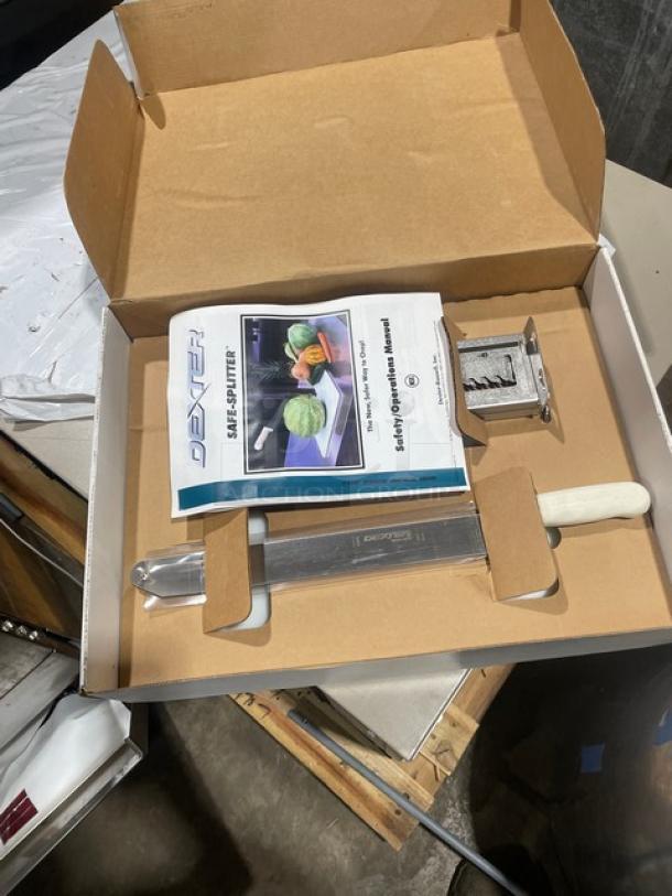 Dexter Russell Safe-Splitter Cutting Board System, Model 09703, new with cutting board, slicing knife, and manual in box.