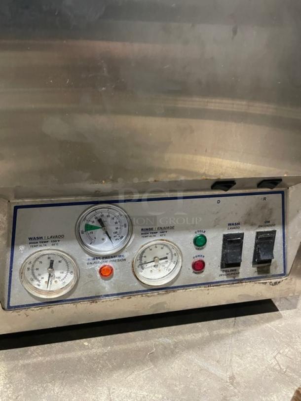 Jackson DishStar Series high-temp undercounter dishwasher, model DISHSTARHT, with control panel and full-size peg rack, electric-powered.