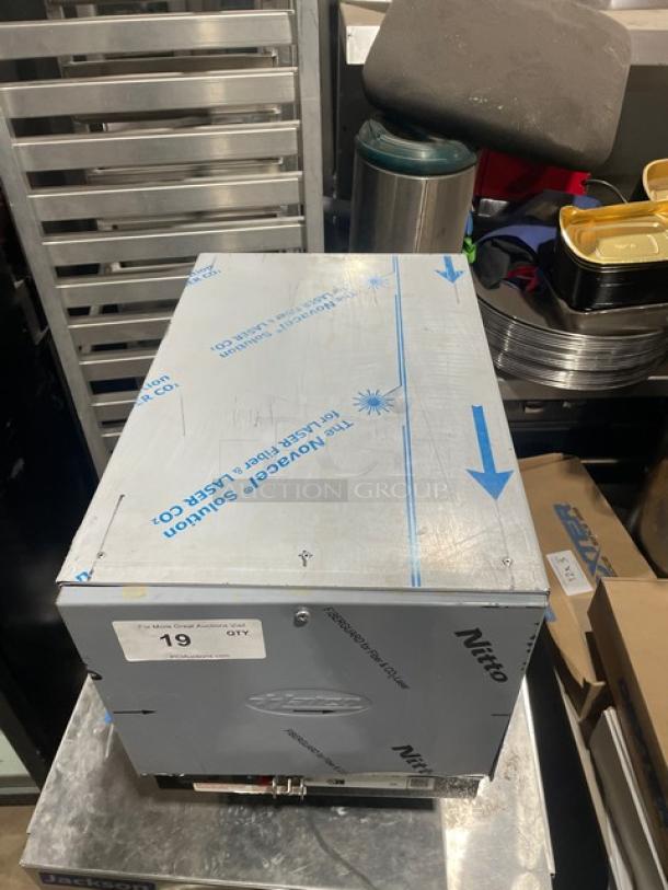 Hatco C15 compact booster water heater, stainless steel, 2023 model, 240V 3-phase, on legs, protective film visible.