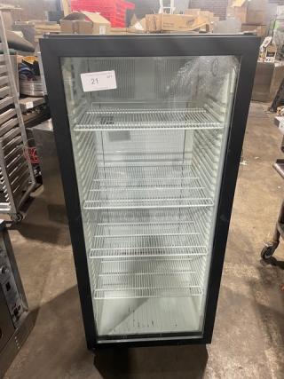 Liebherr! 2019! Late Model! Commercial Black Single Glass Swing Door Reach-In Beverage Merchandiser Refrigerator! With Poly Coated Wired Rack! Model: VC213264000 SN: 84.731.327.1! 115V! - Item #1219866