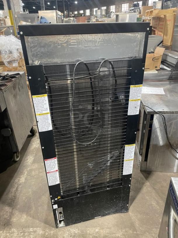 Liebherr 2019 commercial glass door fridge, model VC213264000, black, poly-coated wire rack, SN 84.731.327.1, 115V.