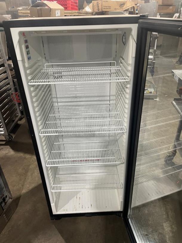Liebherr 2019 commercial single glass door beverage merchandiser, model VC213264000, with poly coated wire racks, 115V.