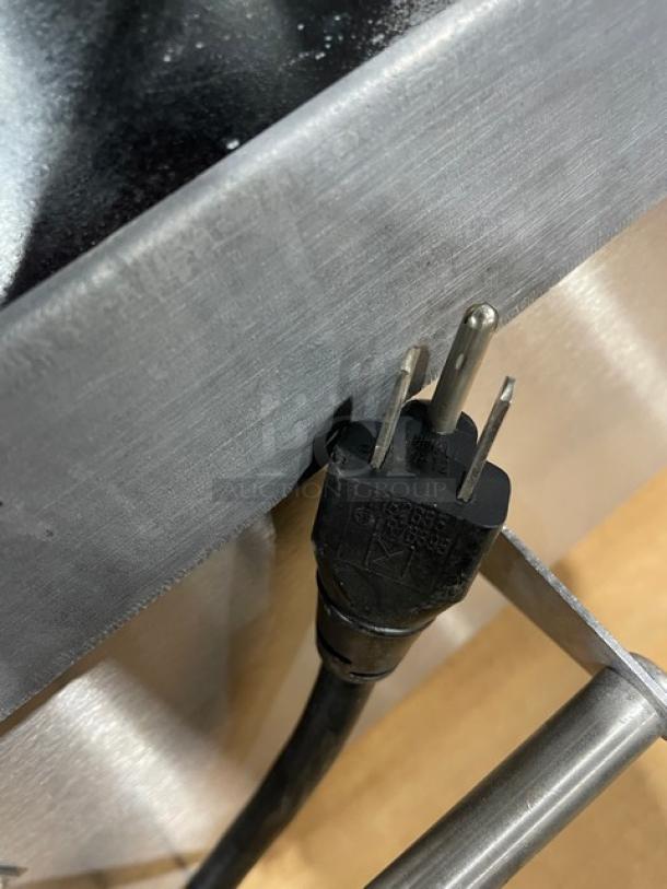 Star Pro-Max Series stainless steel electric panini press grill plug and cord, showcases durable design and commercial quality.