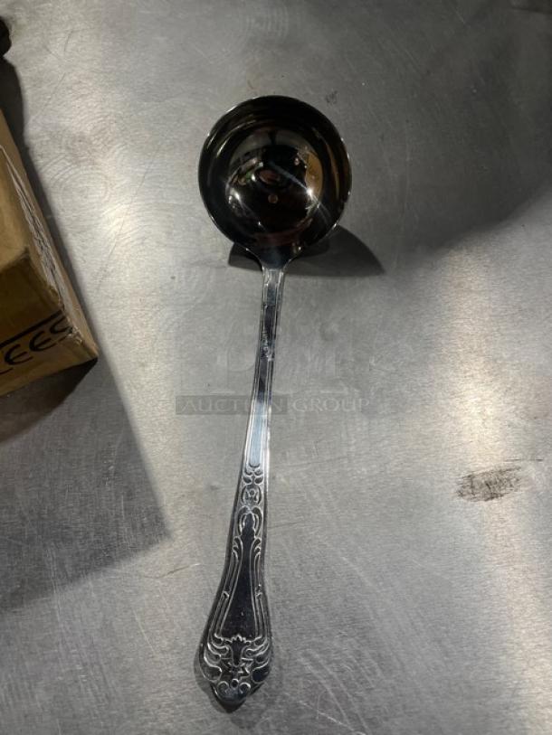 Adcraft FCL-4 stainless steel 4 oz. serving ladle, Kings-pattern, commercial grade, new condition.