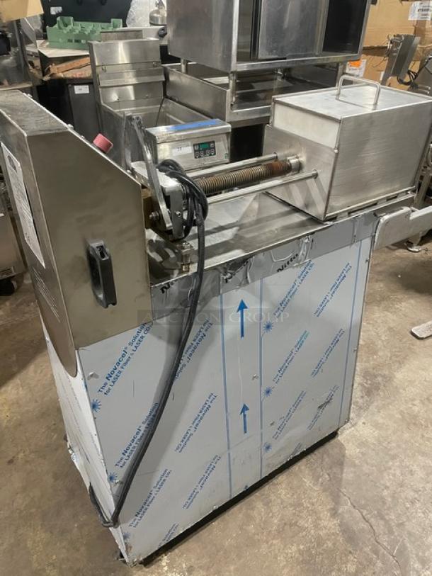 Topcusan P20 meatball forming machine, 2021 model, stainless steel, electric-powered, on casters, 220V, SN: 0003686.