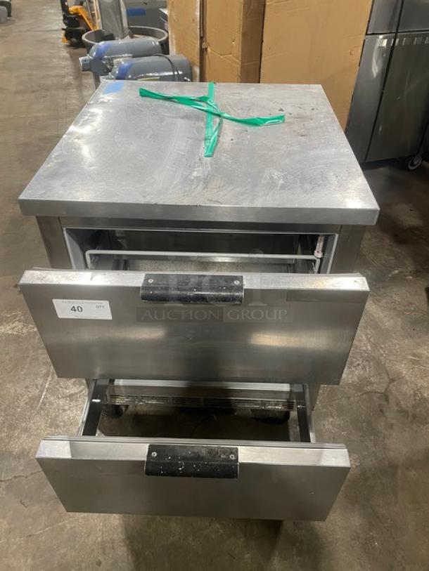 Beverage-Air WTRD27A stainless steel 2-drawer undercounter refrigerator on casters, 115V, in good condition.
