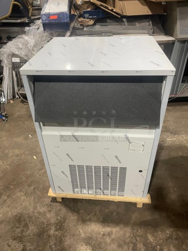 Manitowoc RF0644A stainless steel undercounter flake-style ice maker, new, electric-powered, air-cooled, with legs, model RF0644A.