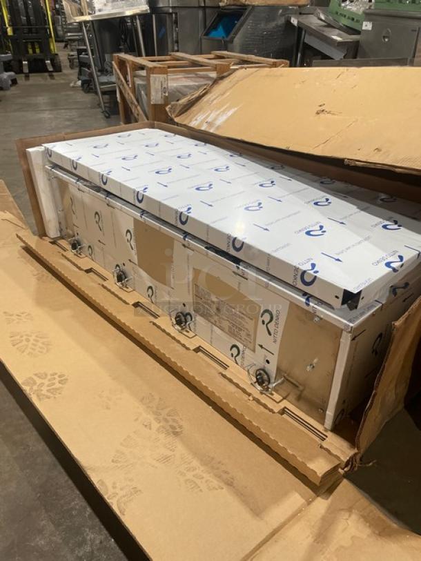 NEW Duke Aerohot Series 4-Well Steam Table, stainless steel, Model 304P, with cutting board, in original packaging.