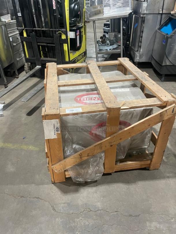 Trenton Refrigeration hermetic condensing unit, model EH099L6HT3ABR, in shipping crate. 208-230V, 3 phase, new condition.