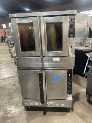 Blodgett BD0 Series Commercial Stainless Steel Gas Powered Double Stacked Convection/Cook & Hold Oven! With Wired Oven Rack! On Casters! 2X Your Bid Makes One Unit! - Item #1221963