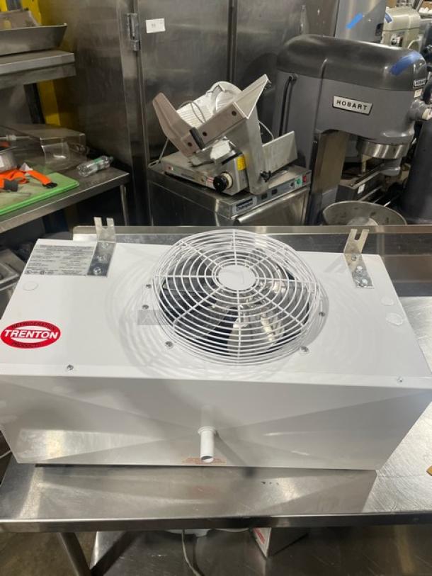 New Trenton Refrigeration TLA43 low-profile evaporator unit, white, electric, 115V, 1 phase, with visible brand label.