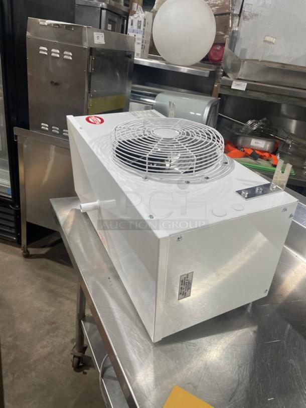 New Trenton Refrigeration TLA43 commercial evaporator unit, white, electric, low-profile, model TLA43, 115V, 1 phase.