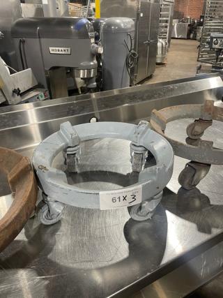 Commercial Heavy Duty Metal Round Hobart Bowl Dolly! On Casters! 3X Your Bid! - Item #1221966